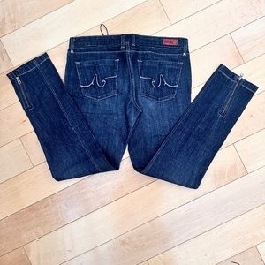 NEW AG Adriano Goldschmied ladies denim black wash skinny jeans with zipper